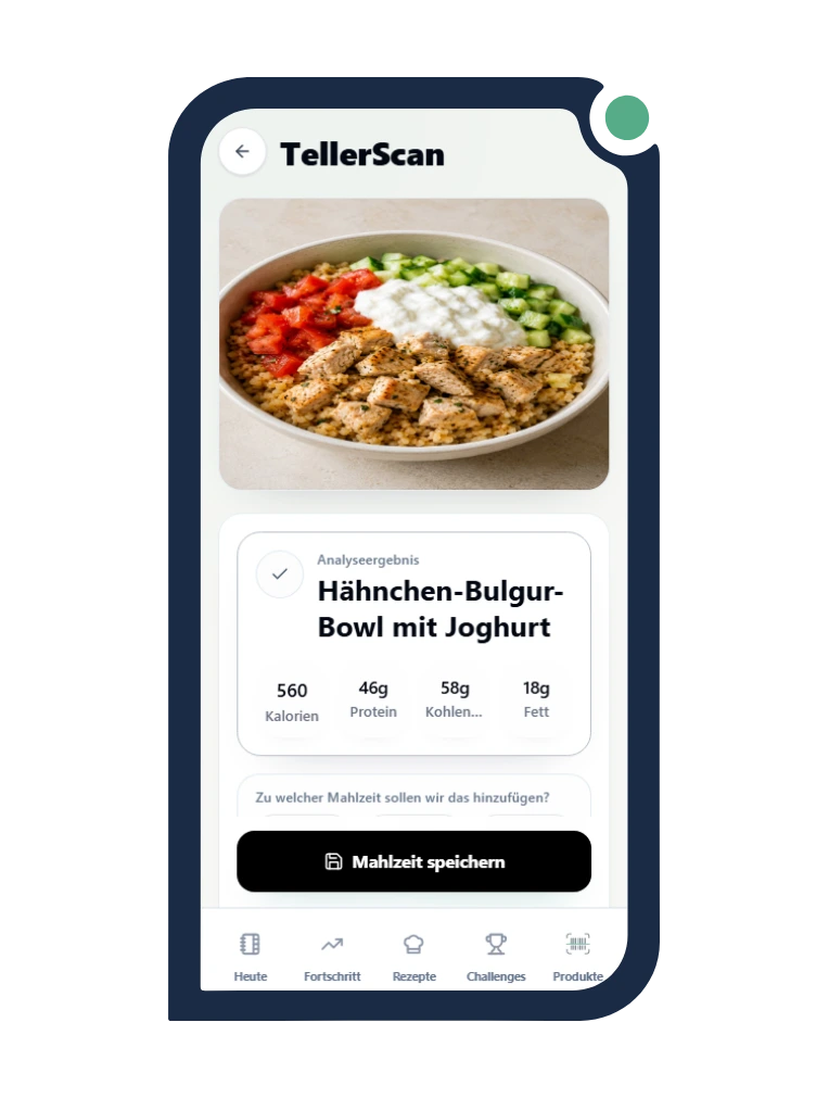 Calio Photo Meal Scan Kameraansicht